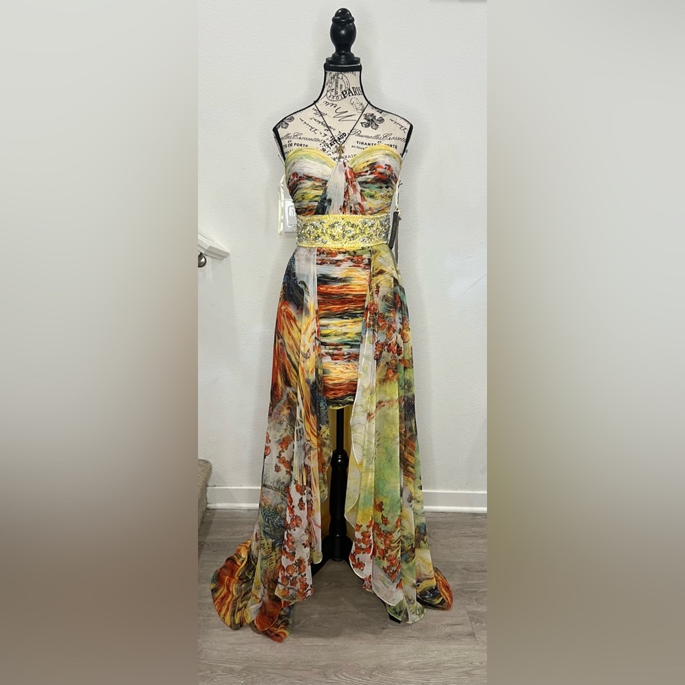 Jovani Vibrant Multicolor Strapless Gown